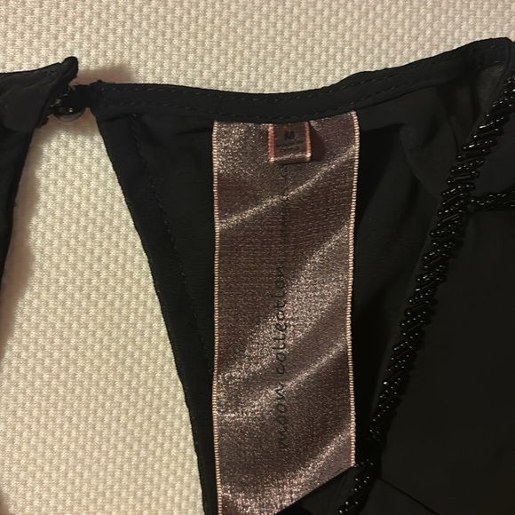 NWT Moon Collection black beaded open back sheer sleeved top. - Picture 13 of 15